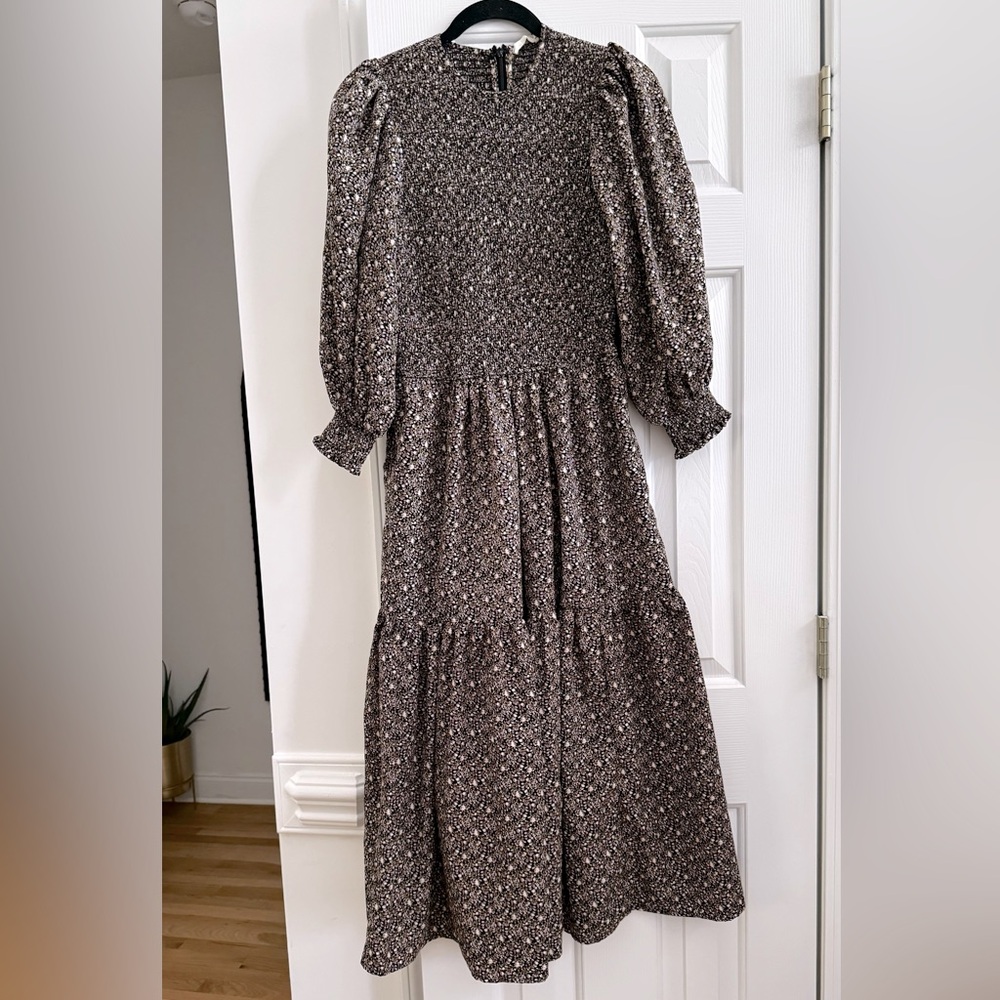 Beautiful Leia n Co Black Floral Maxi Smocked Dress Size M